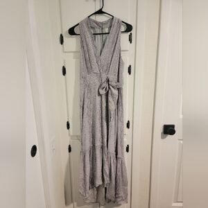 Anthropologie Marfa Snake Skin Wrap Vneck Asymetrical Dress 6